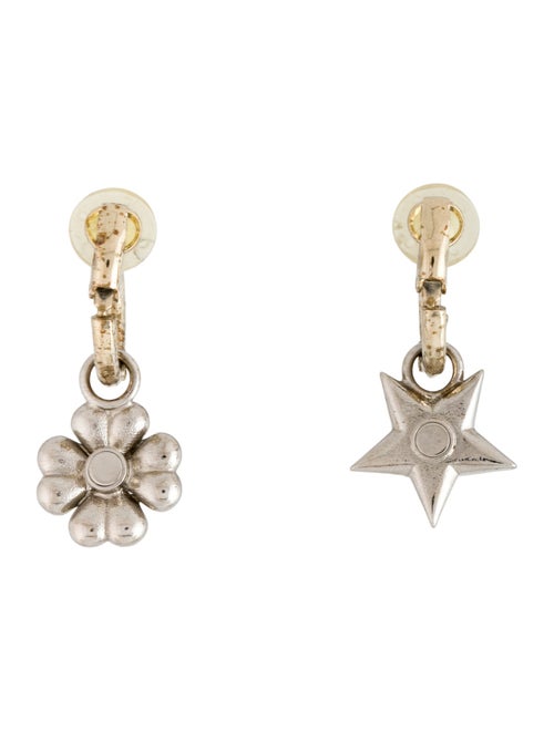 Chanel 2023 Strass CC Star & Clover Drop Clip-On Earrings