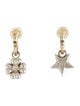 Chanel 2023 Strass CC Star & Clover Drop Clip-On Earrings