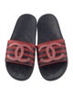 Chanel Interlocking CC Logo Rubber Slides
