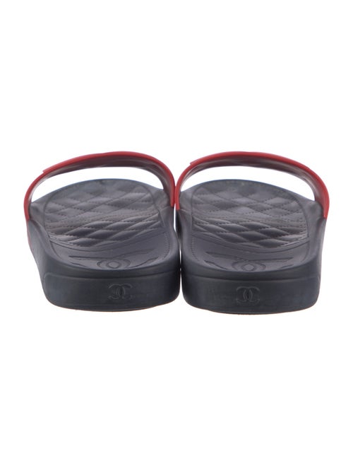 Chanel Interlocking CC Logo Rubber Slides