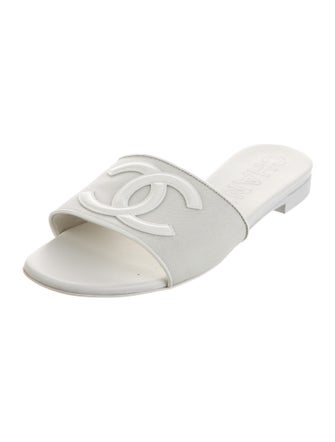 Chanel Interlocking CC Logo Mesh Slides