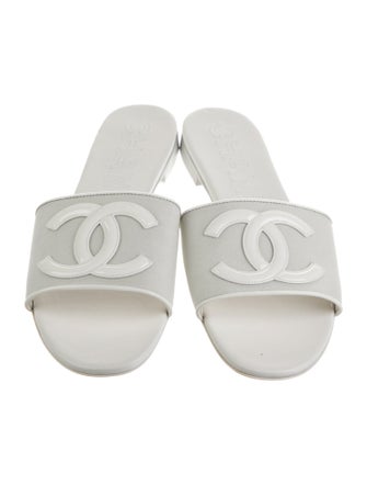Chanel Interlocking CC Logo Mesh Slides