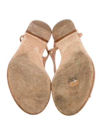 Chanel Interlocking CC Logo Leather T-Strap Sandals