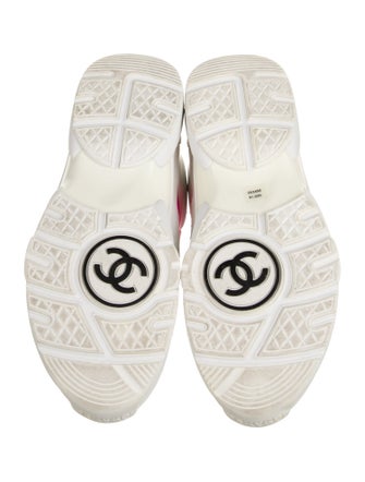 Chanel Interlocking CC Logo Calfskin Wedge Sneakers