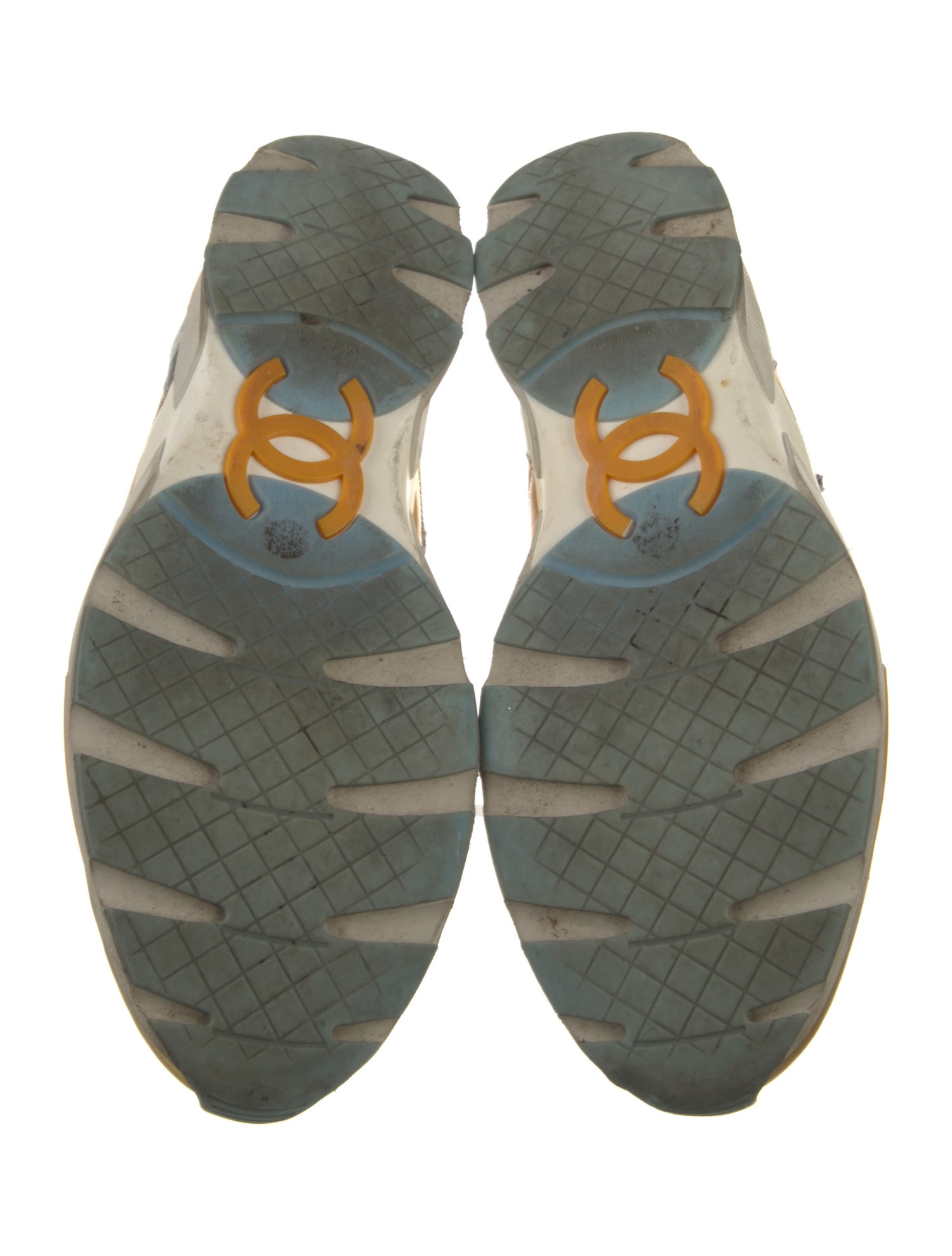 Chanel Interlocking CC Logo Tweed Sneakers