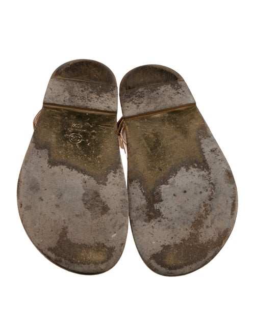 Chanel Interlocking CC Logo Leather Slingback Sandals