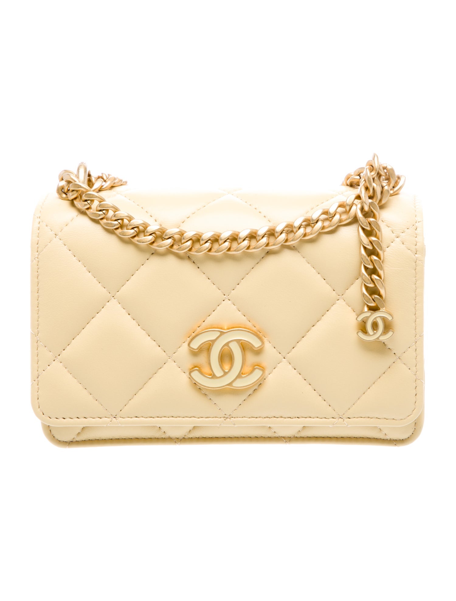 Chanel Enamel Pending CC Clutch With Chain