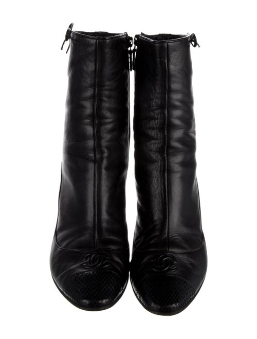 Chanel Interlocking CC Logo Leather Combat Boots