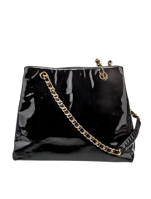 Chanel Patent CC Chain-Link Tote