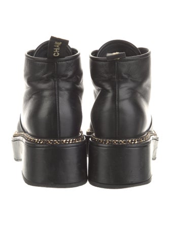 Chanel Interlocking CC Logo Lambskin Combat Boots