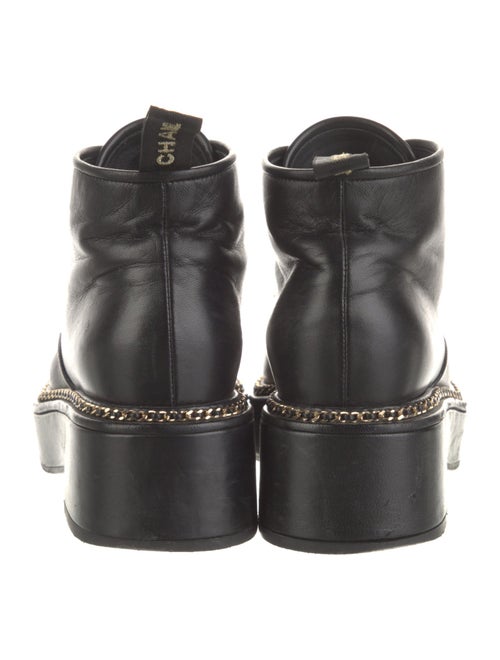 Chanel Interlocking CC Logo Lambskin Combat Boots