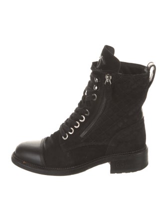 Chanel 2018 Interlocking CC Logo Combat Boots