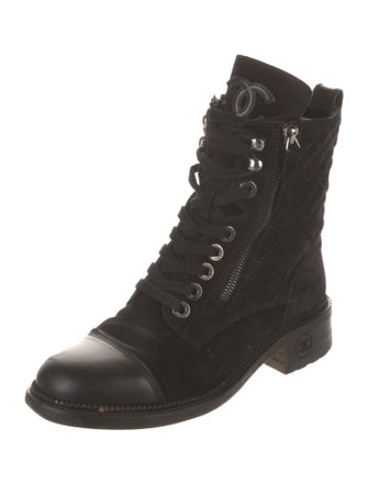 Chanel 2018 Interlocking CC Logo Combat Boots