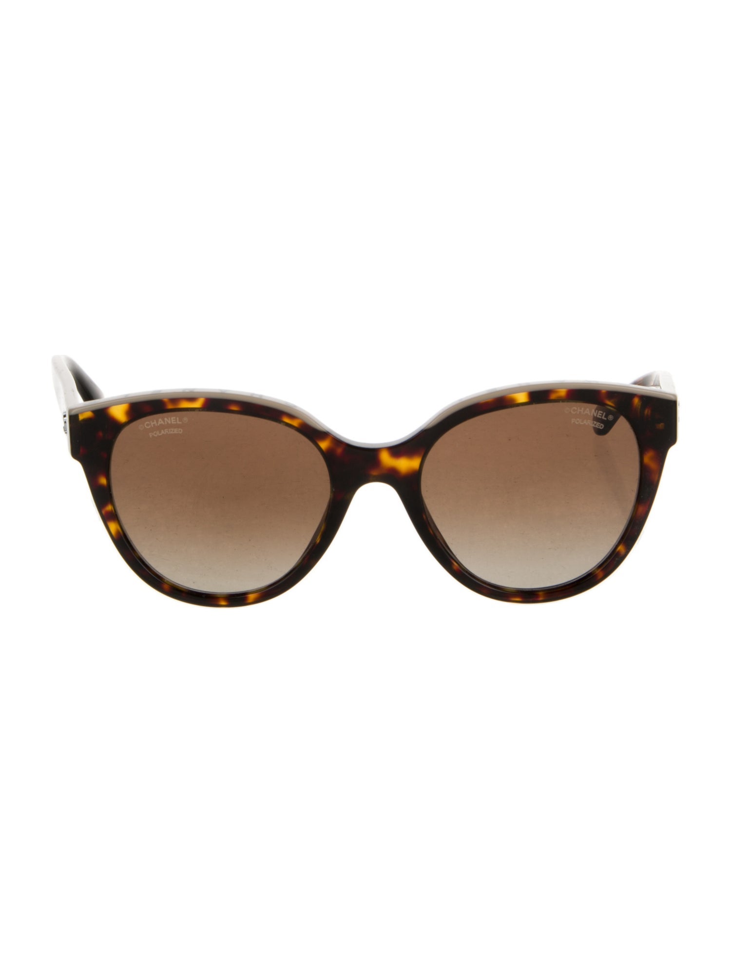 Chanel CC Logo Tortoiseshell Round Interlocking CC Logo Sunglasses