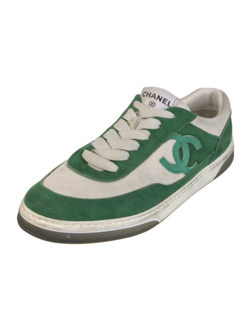 Chanel Interlocking CC Logo Suede Sneakers