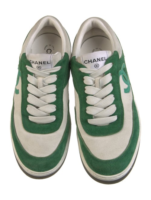Chanel Interlocking CC Logo Suede Sneakers