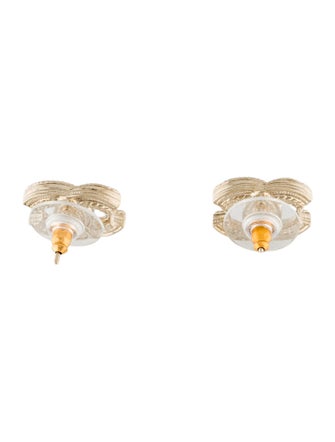 Chanel Faux Pearl CC Stud Earrings