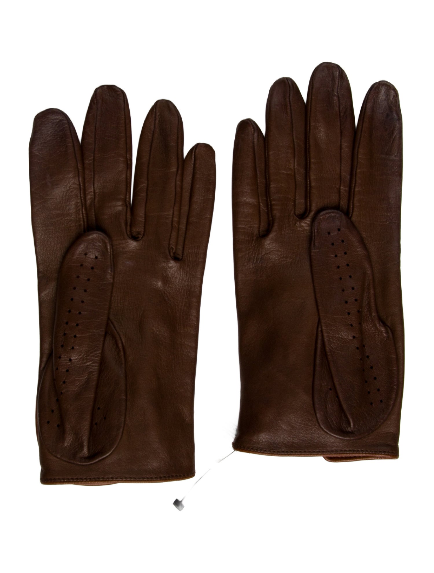 Chanel Lasercut Interlocking CC Logo Leather Gloves