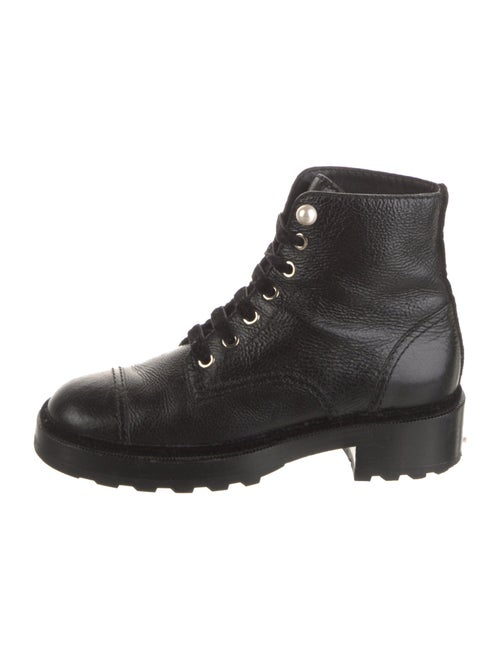 Chanel Interlocking CC Logo Leather Combat Boots