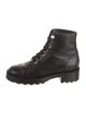 Chanel Interlocking CC Logo Leather Combat Boots