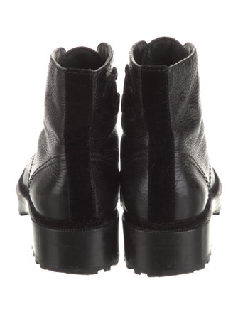 Chanel Interlocking CC Logo Leather Combat Boots