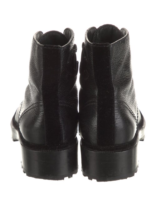 Chanel Interlocking CC Logo Leather Combat Boots