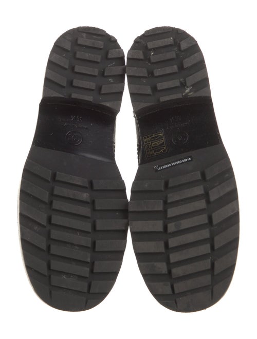 Chanel Interlocking CC Logo Leather Combat Boots