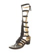 Chanel Interlocking CC Logo Suede Gladiator Sandals