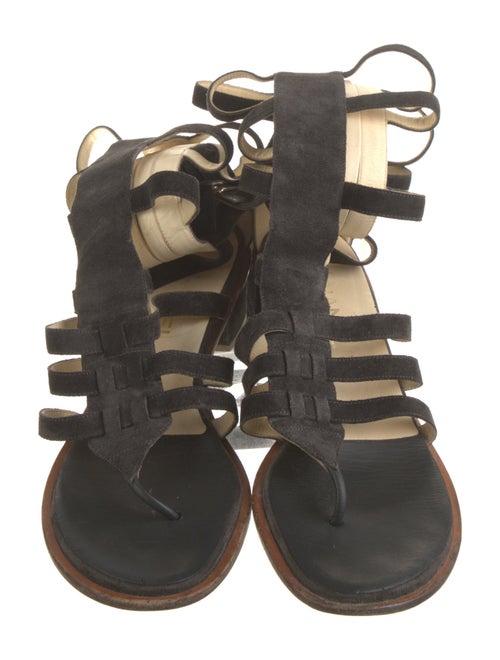 Chanel Interlocking CC Logo Suede Gladiator Sandals