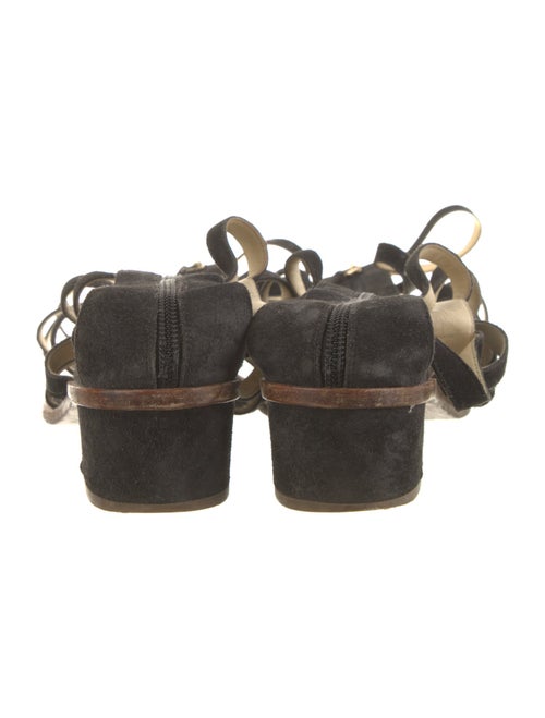 Chanel Interlocking CC Logo Suede Gladiator Sandals