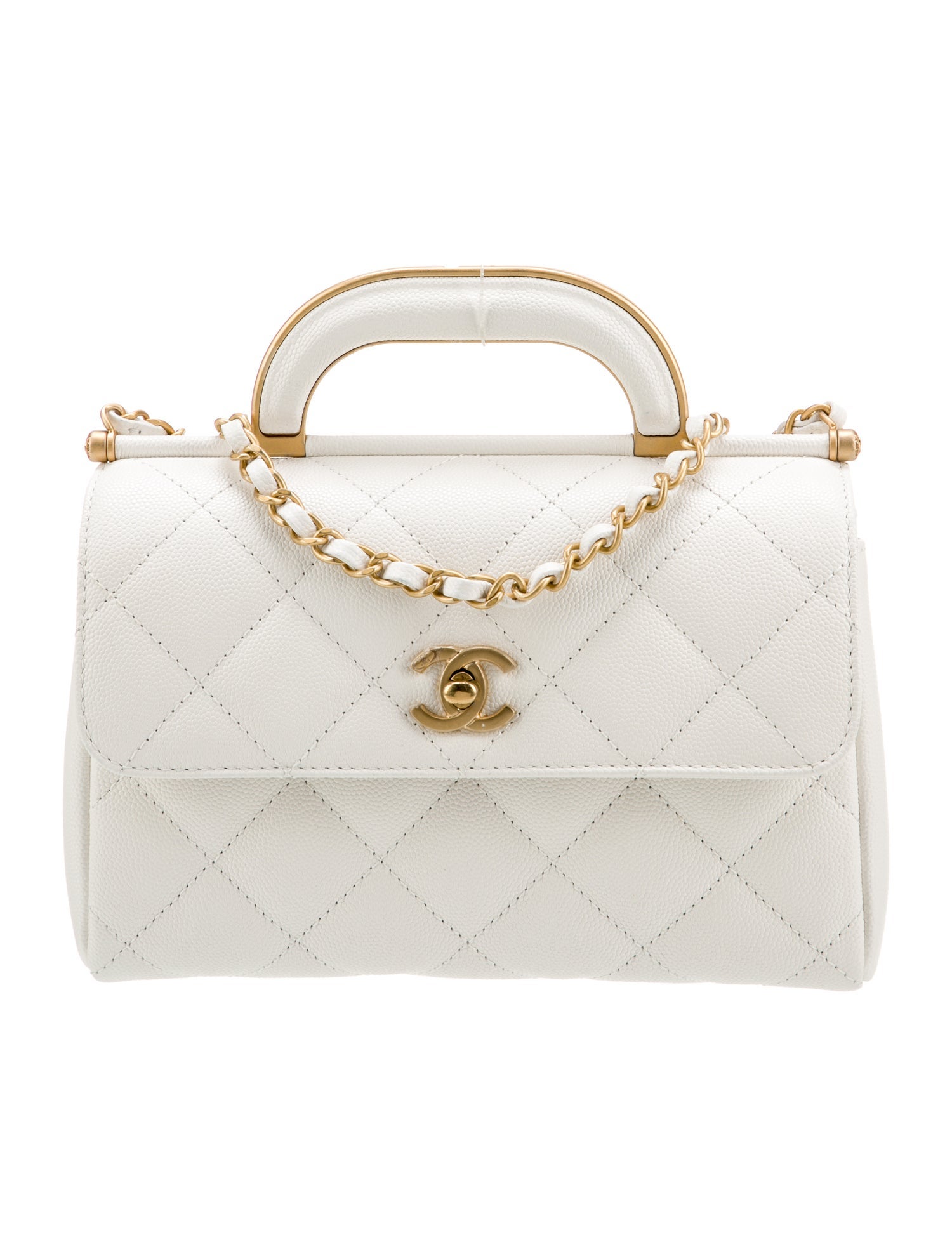 Chanel Quilted CC Top Handle Flap Bag