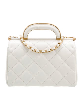 Chanel Quilted CC Top Handle Flap Bag