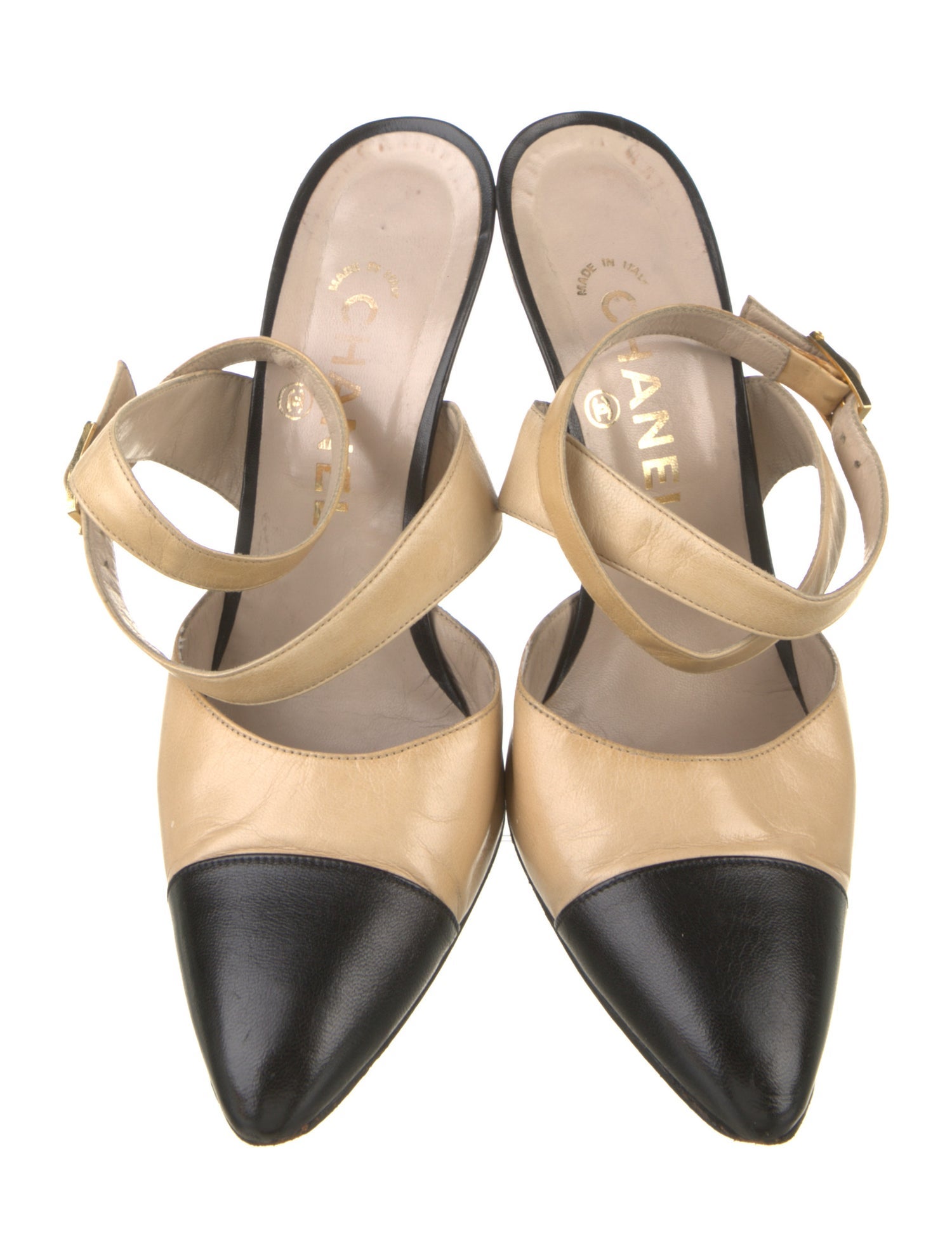Chanel Vintage Leather Slingback Pumps