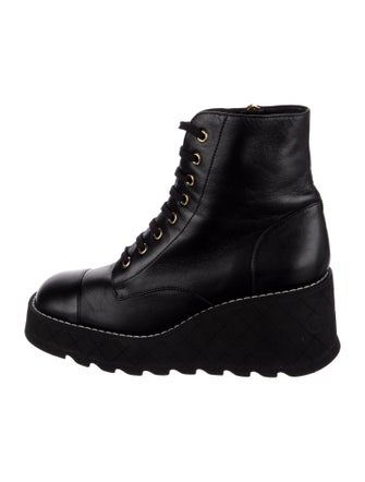 Chanel 2024 Interlocking CC Logo Combat Boots