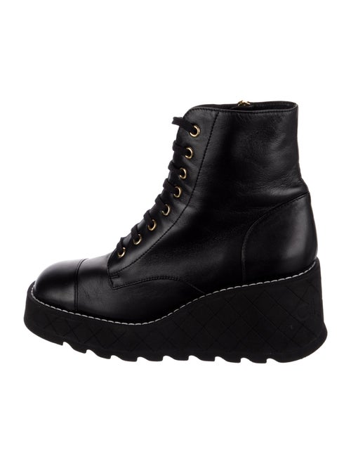 Chanel 2024 Interlocking CC Logo Combat Boots