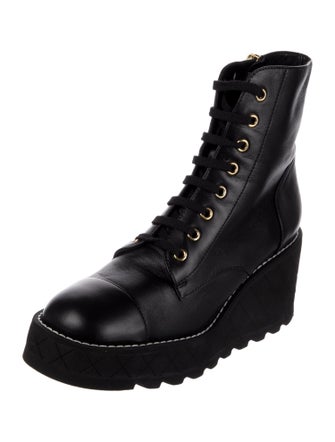 Chanel 2024 Interlocking CC Logo Combat Boots