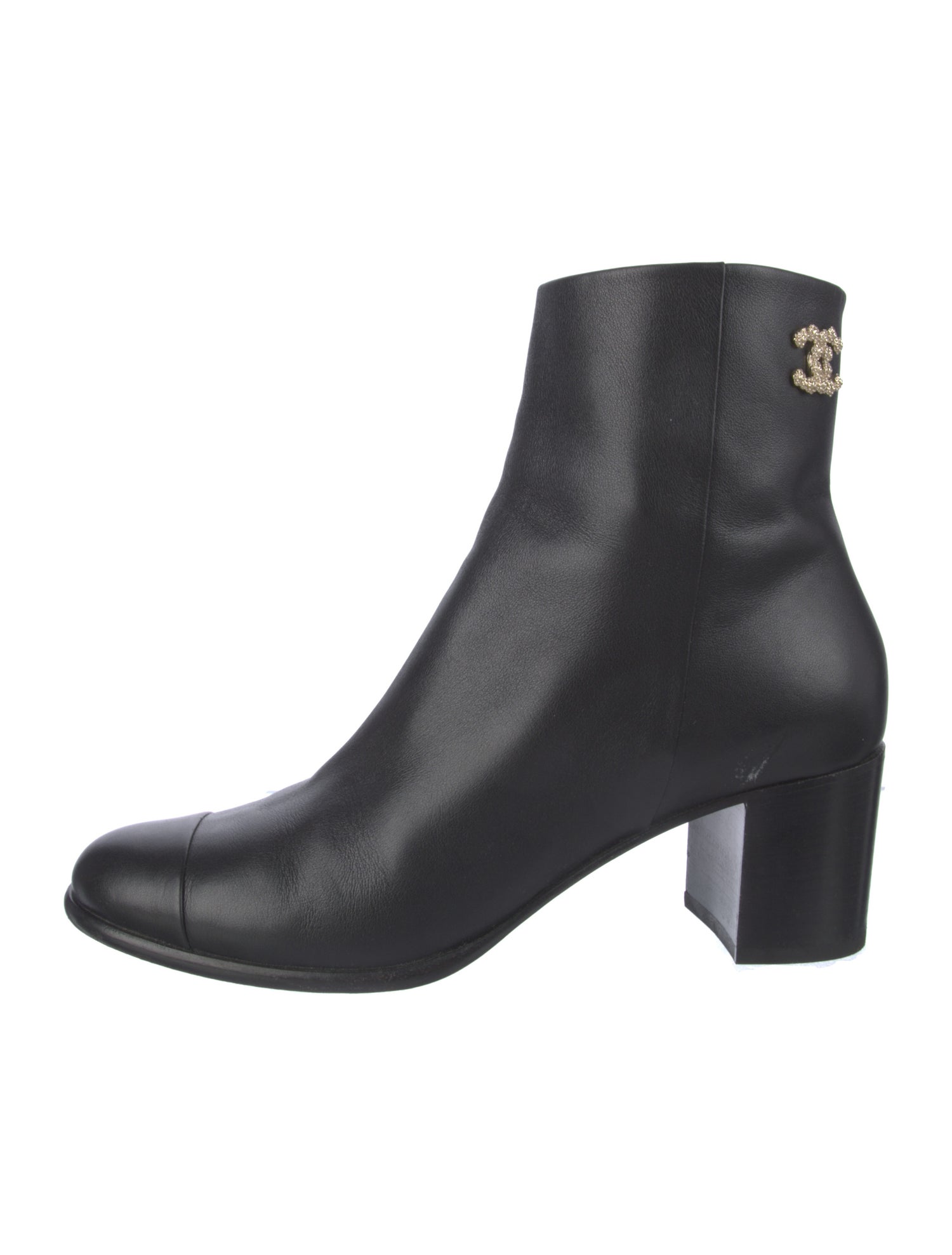 Chanel Interlocking CC Logo Leather Boots