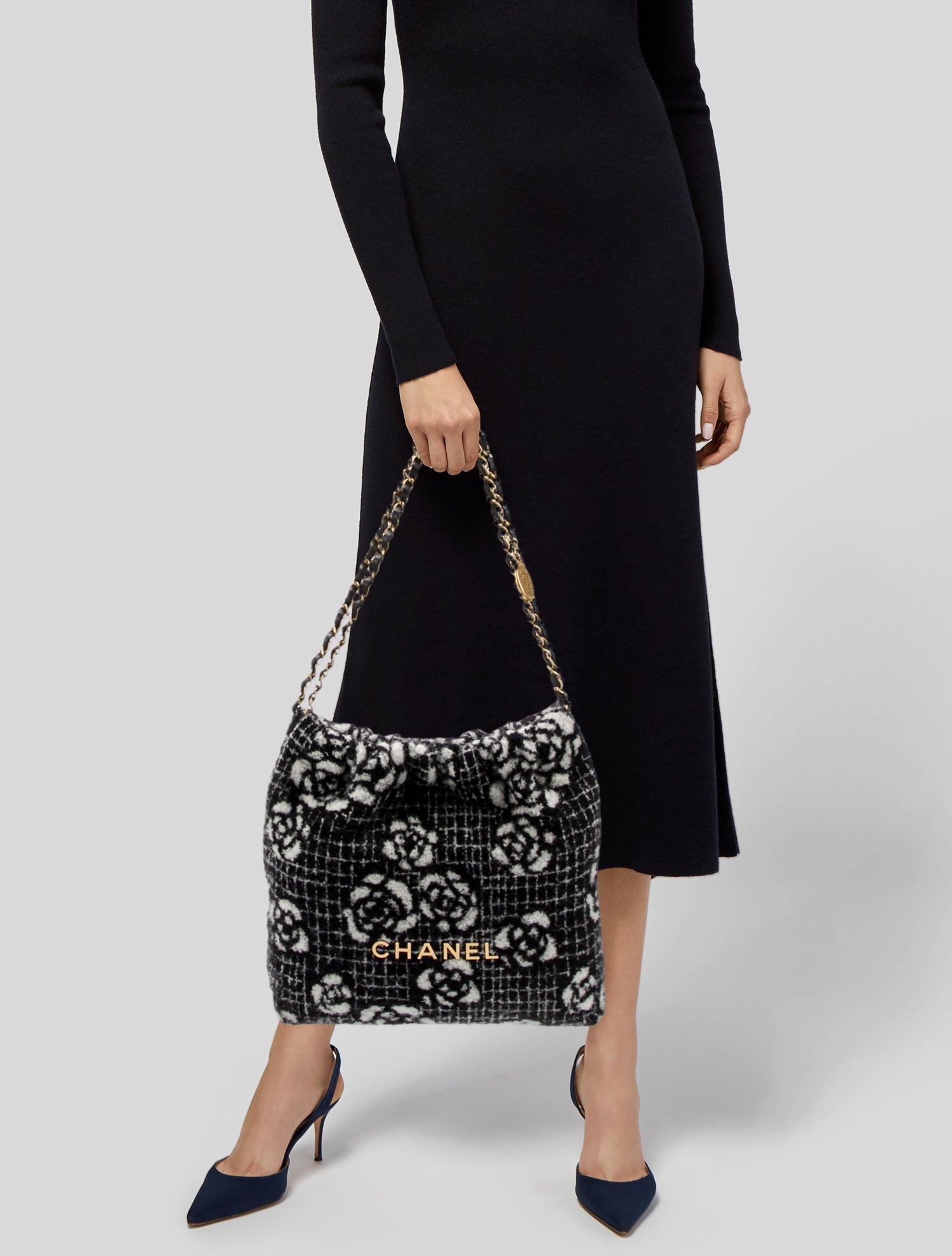 Chanel Camellia Cashmere 22 Hobo