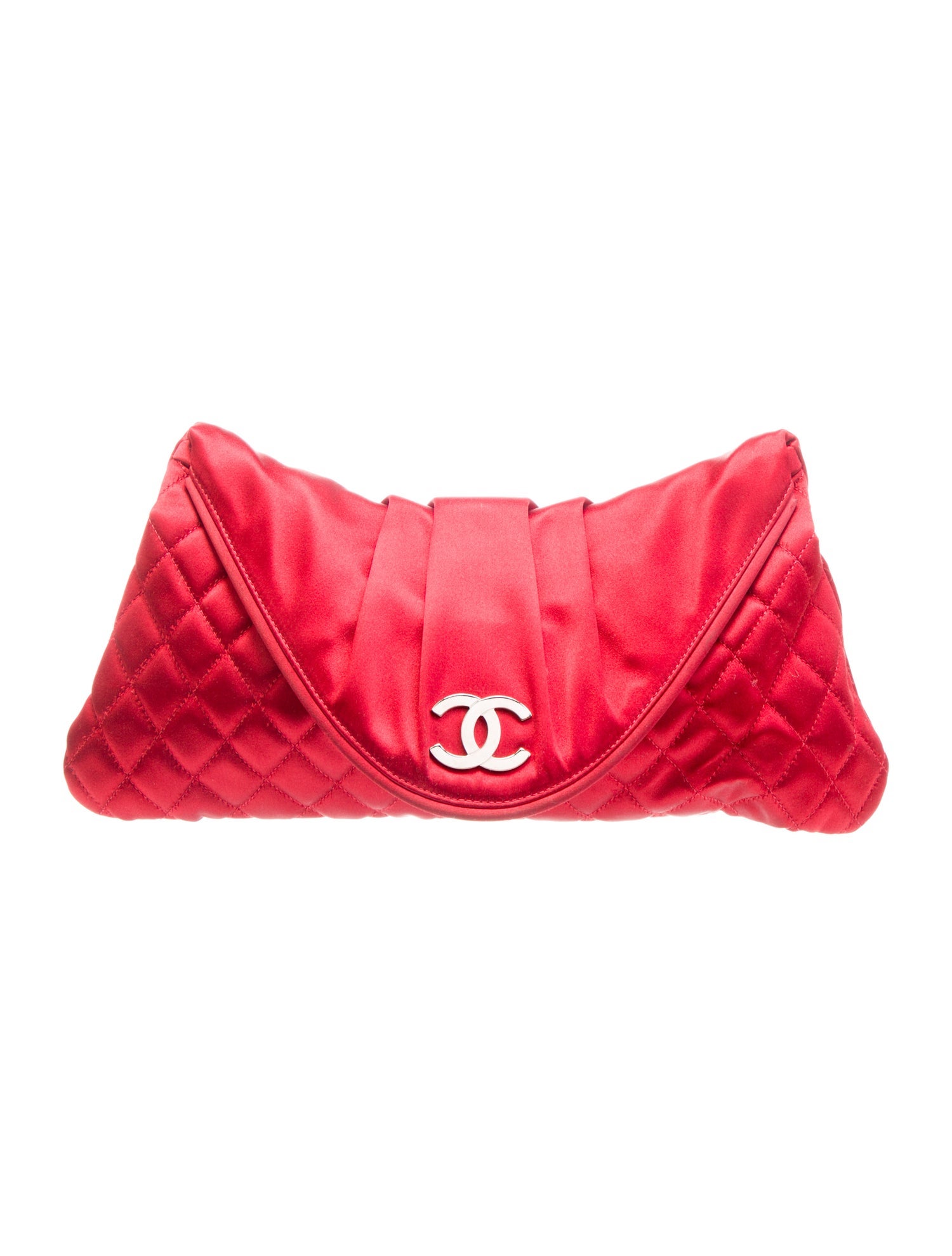 Chanel Satin Quilted Half Moon Clutch