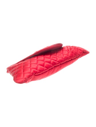 Chanel Satin Quilted Half Moon Clutch