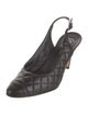 Chanel Interlocking CC Logo Leather Slingback Pumps