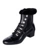 Chanel Interlocking CC Logo PVC Combat Boots