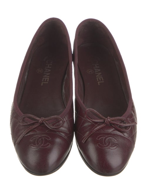 Chanel Interlocking CC Logo Leather Ballet Flats