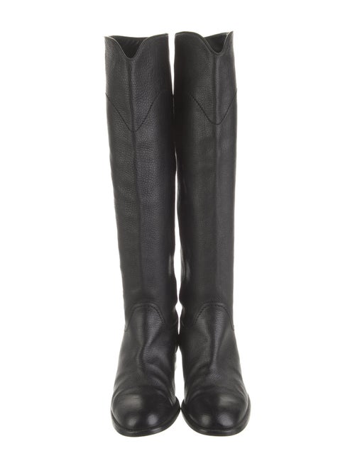 Chanel Interlocking CC Logo Leather Riding Boots