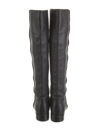 Chanel Interlocking CC Logo Leather Riding Boots