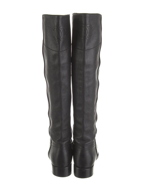Chanel Interlocking CC Logo Leather Riding Boots