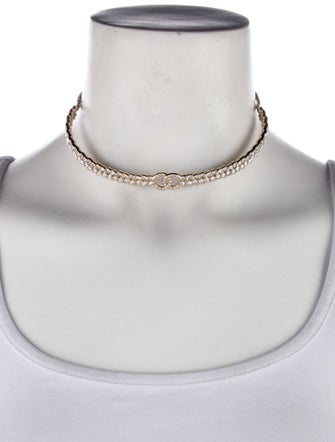 Chanel 2023 Strass CC Choker Necklace