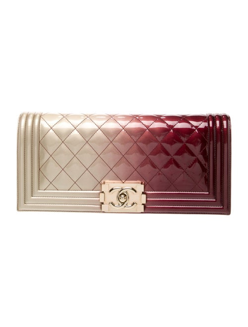 Chanel Quilted Ombré Boy Clutch