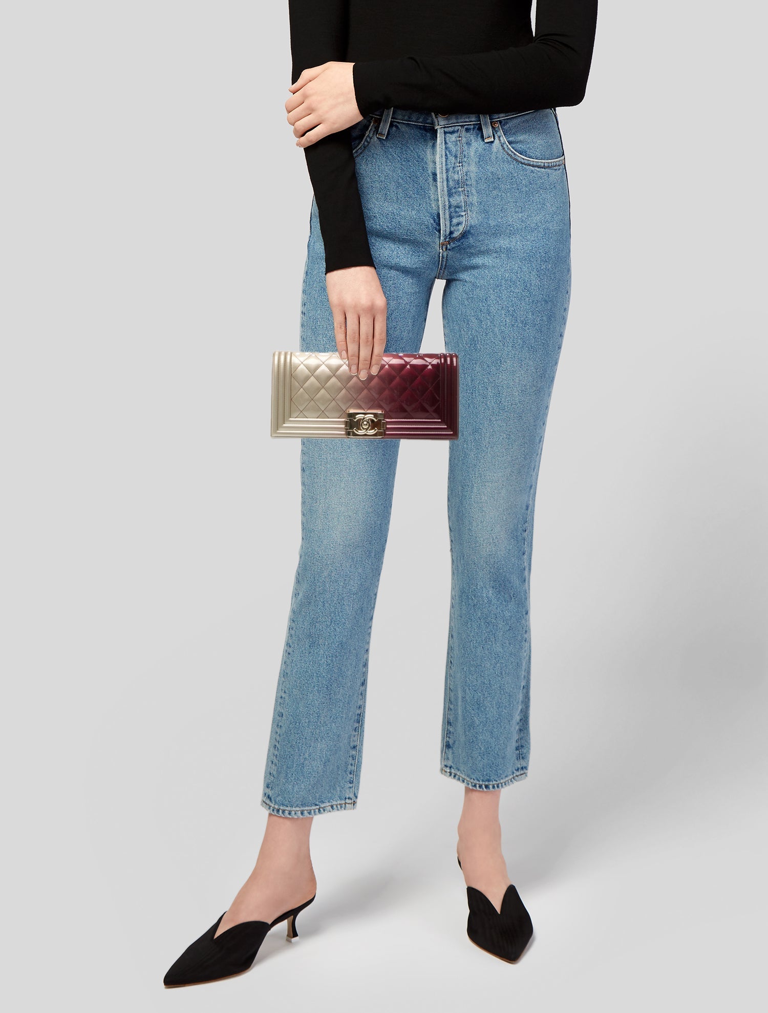 Chanel Quilted Ombré Boy Clutch