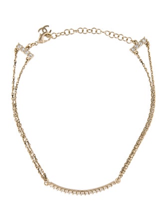 Chanel 2022 Strass Logo Choker Necklace